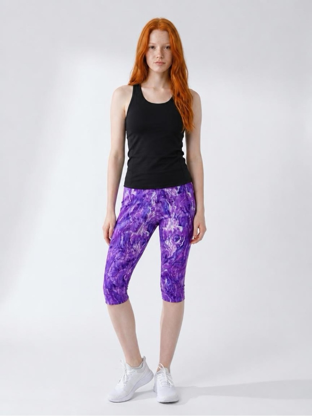 The North Face Purple Marble Capri Leggings